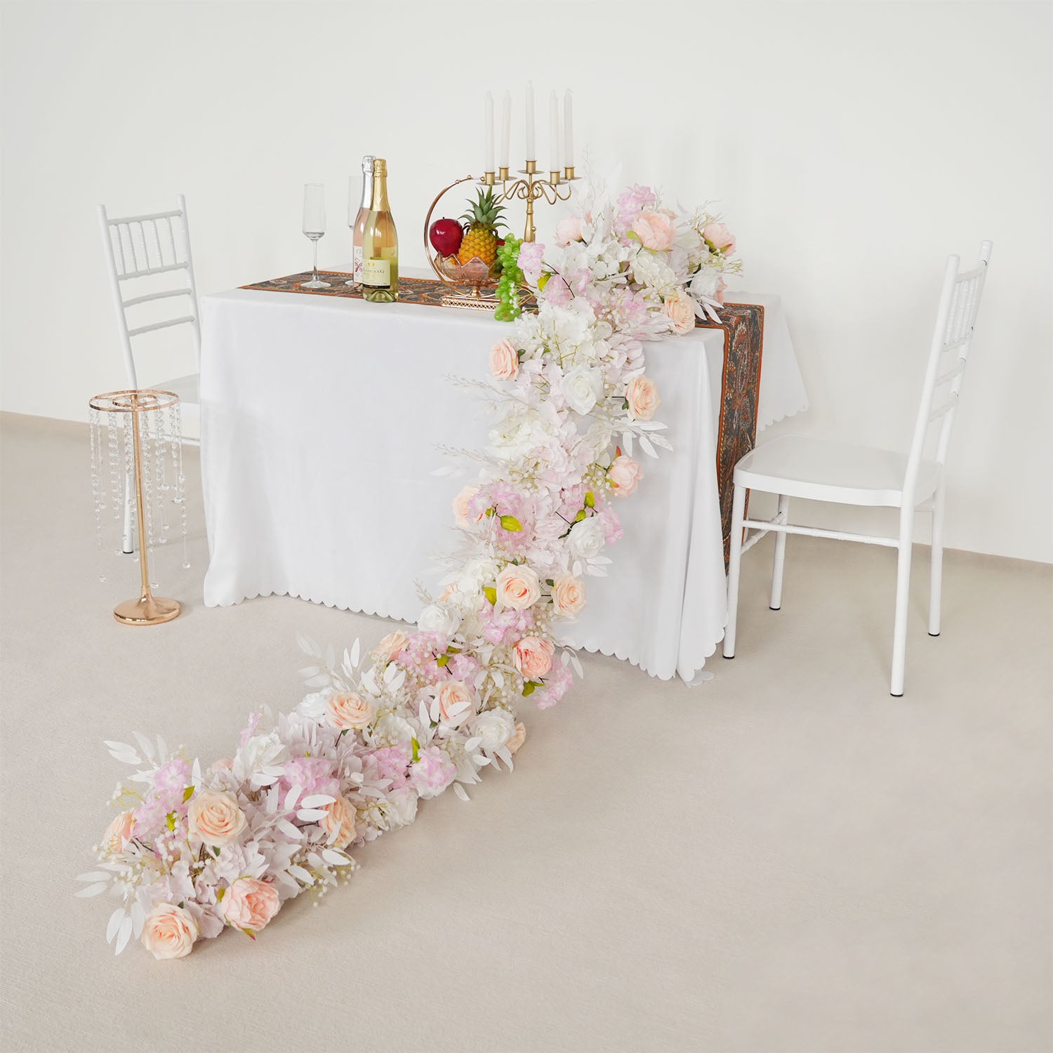 Uflower Artificial Flower Row Sofa Table Runner Floor Flower Arrangement